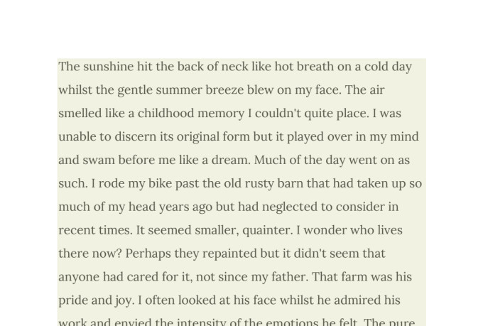 write a story or descriptive essay